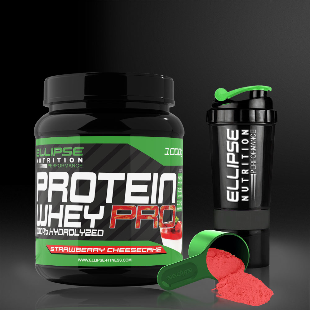 PROTEIN WHEY PRO 100% Hydrolyzed 1Kg Strawberry Cheesecake - Ellipse Fitness